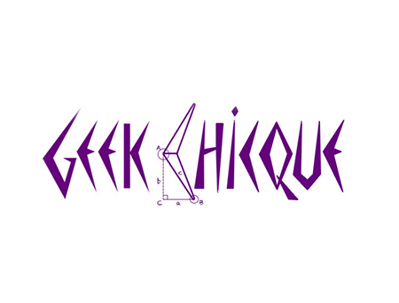 geek chique logo featuring Greek letters with geometric constructions